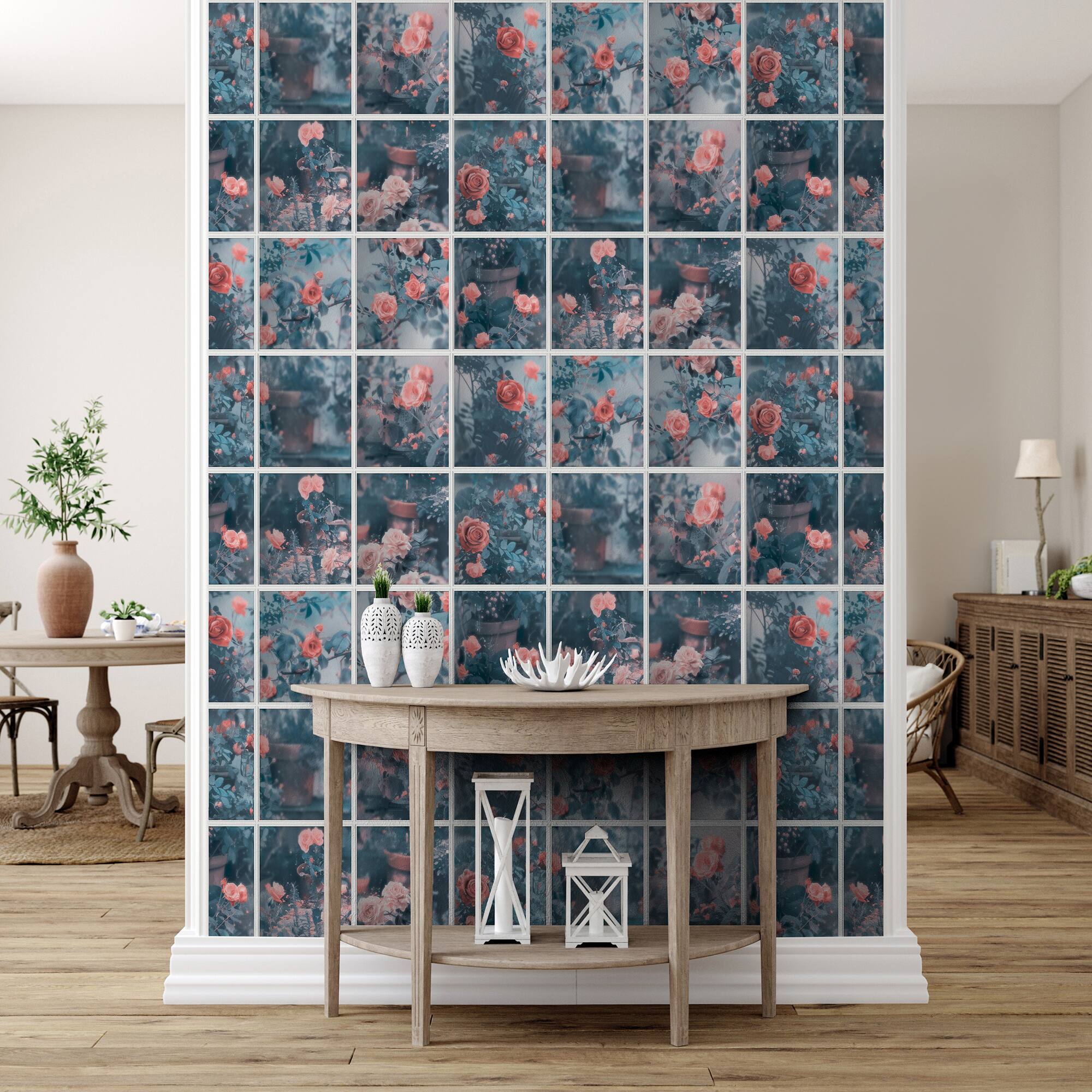 Designs Direct Rose Garden Window Trompe L'Oeil Wallpaper
